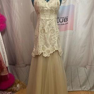 Prom Beige Beaded Gown